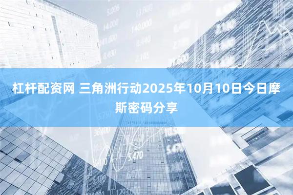 杠杆配资网 三角洲行动2025年10月10日今日摩斯密码分享